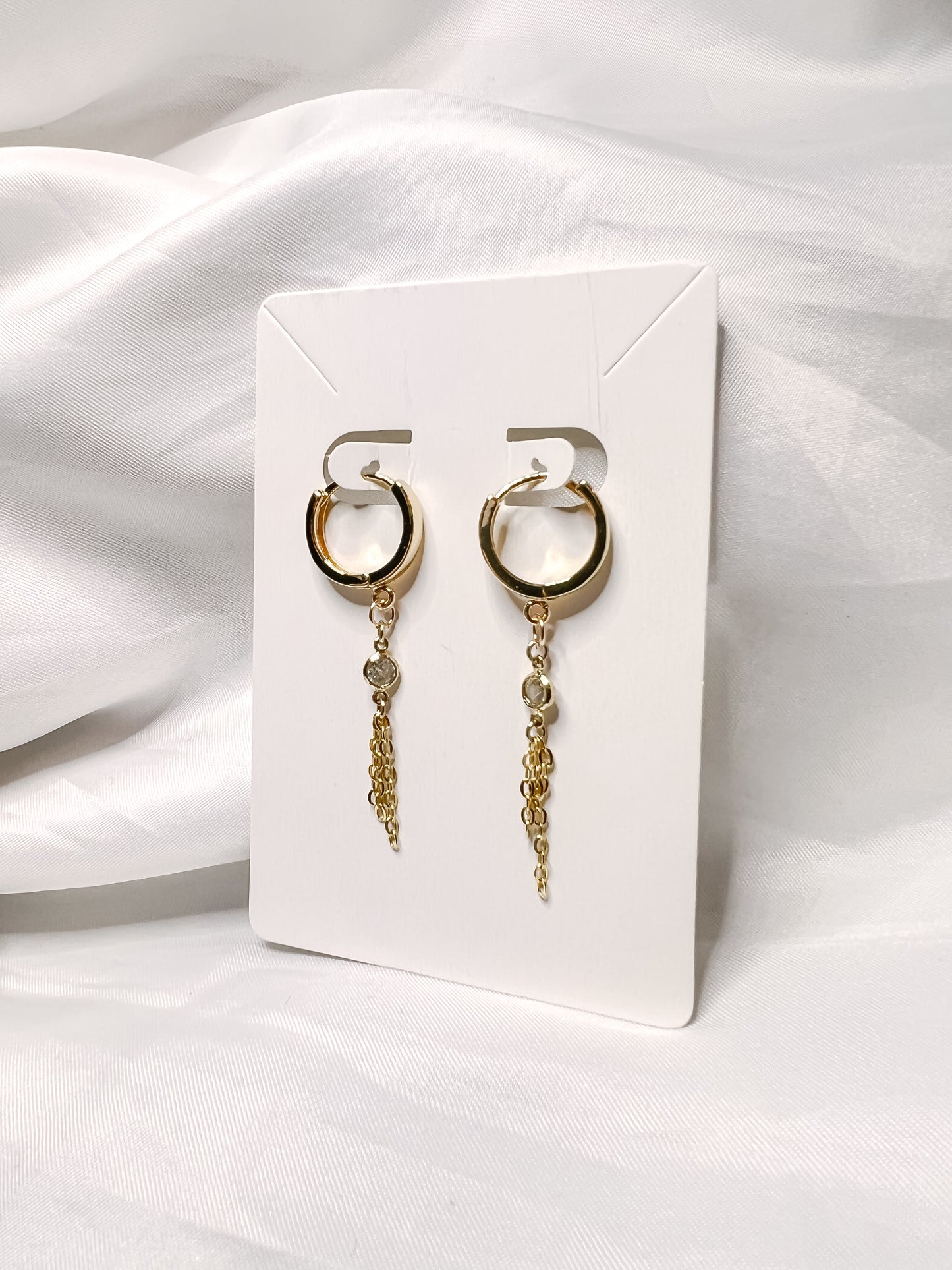 Gold Huggie Dangles