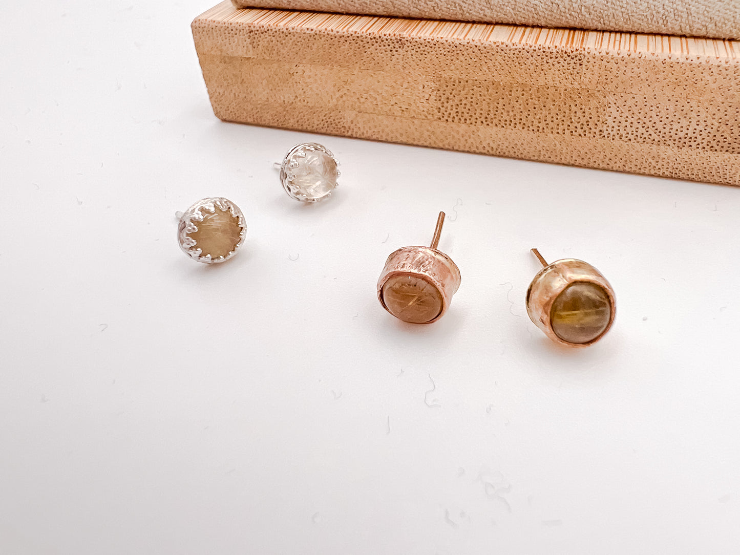 Rutilated Quartz Studs