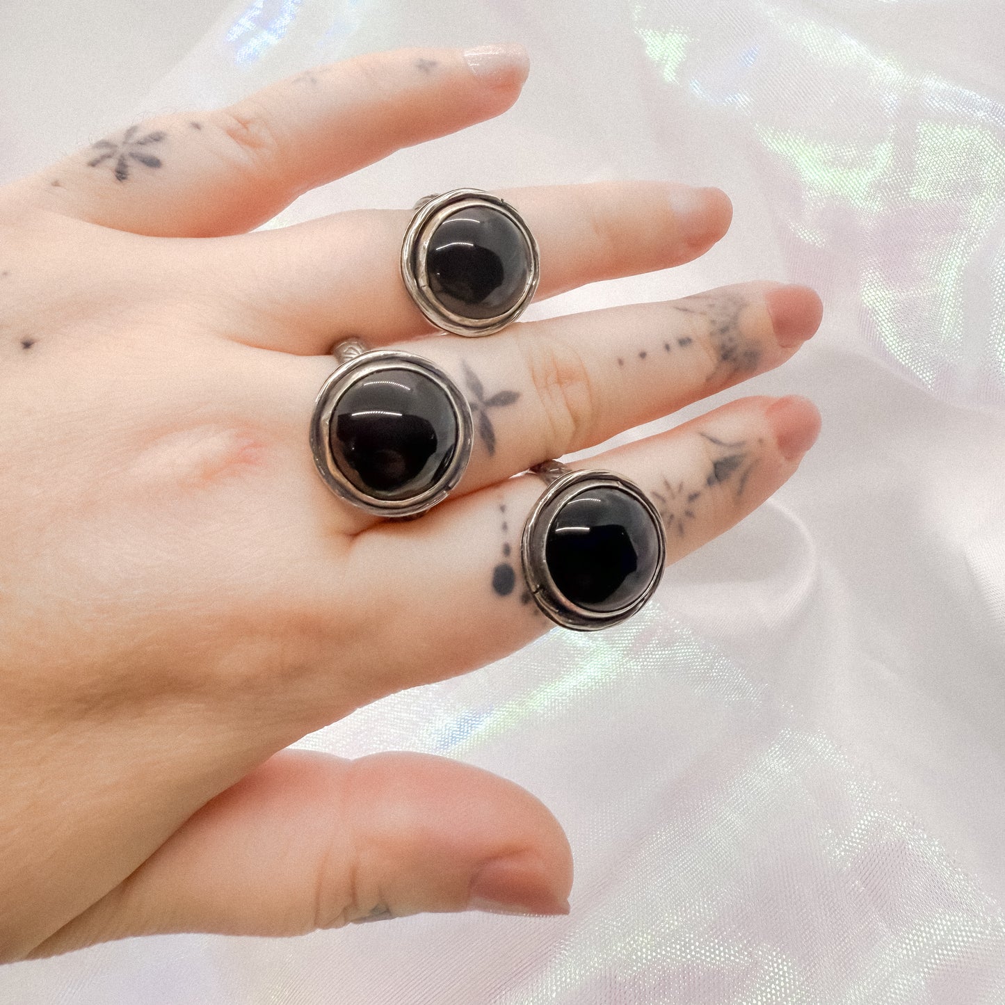 Amren Silver and Onyx Ring