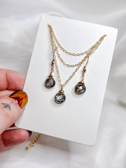 Rutilated Quartz Jewelry Set