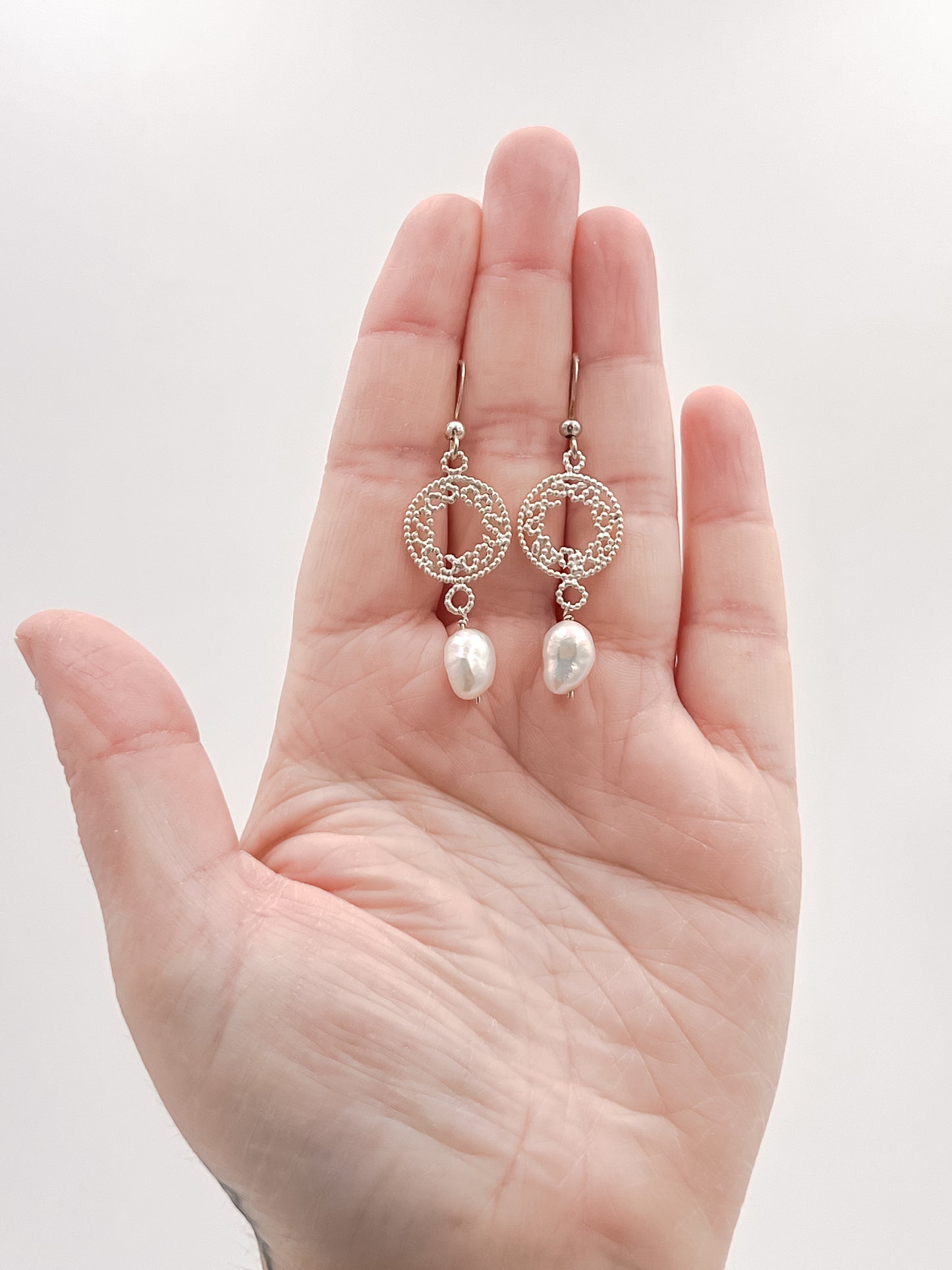 Mandala Pearl Earrings