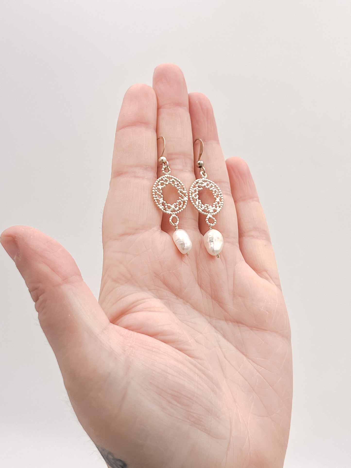 Mandala Pearl Earrings