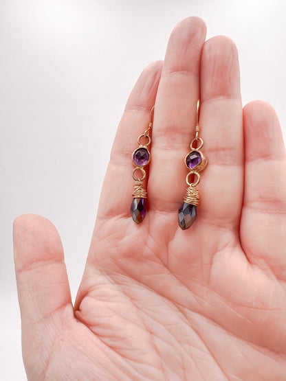 Amethyst in Gold- Dangles