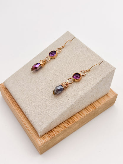 Amethyst in Gold- Dangles