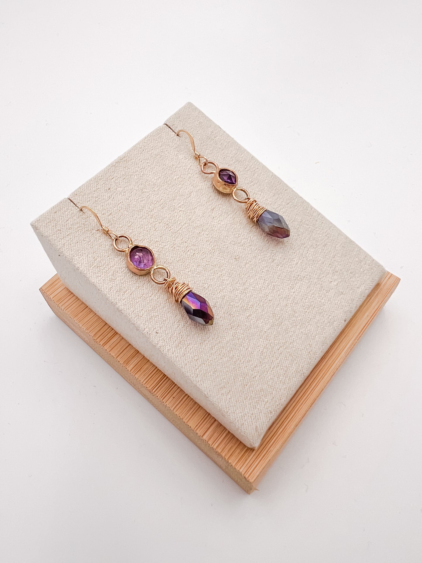 Amethyst in Gold- Dangles