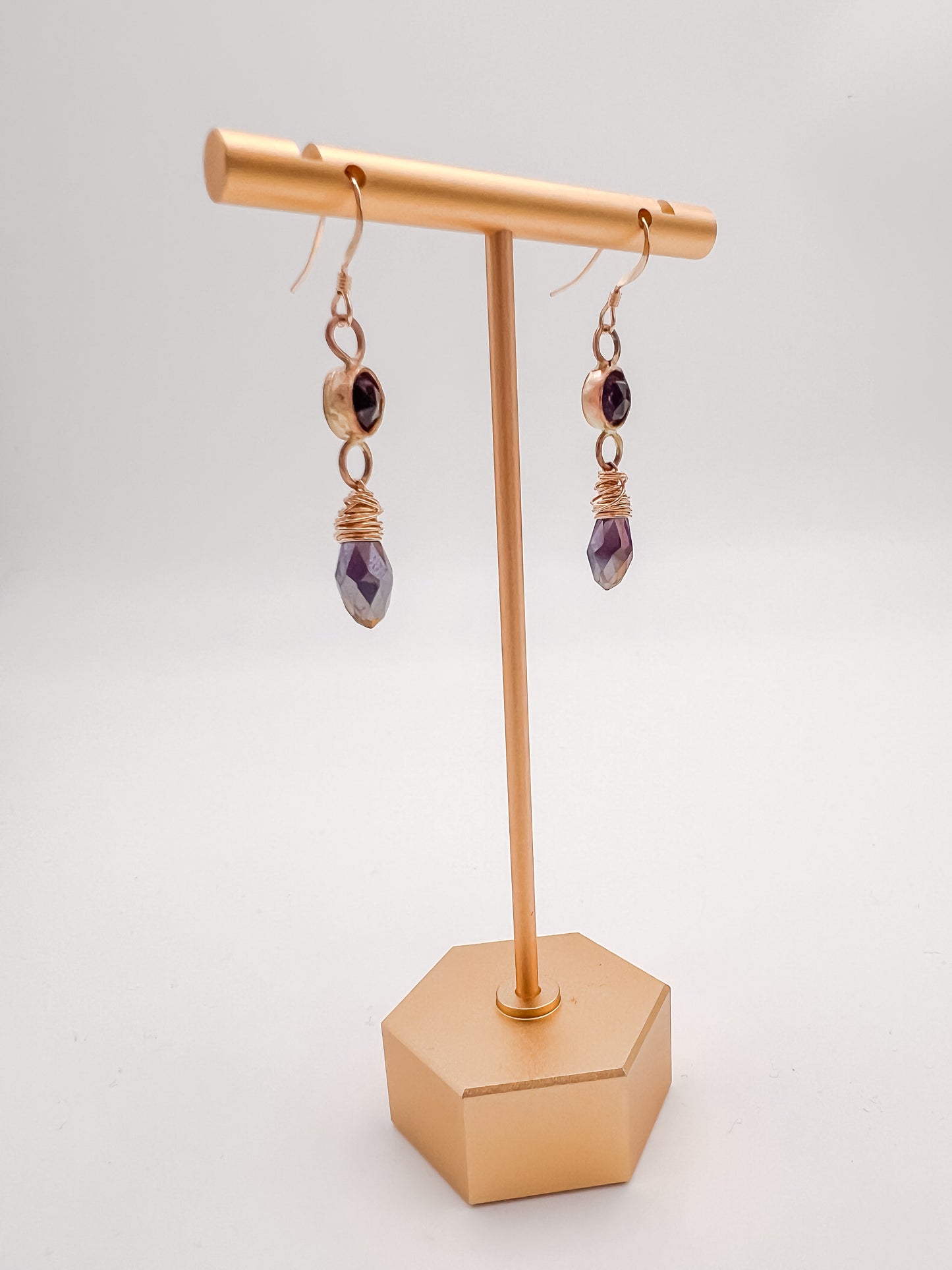 Amethyst in Gold- Dangles