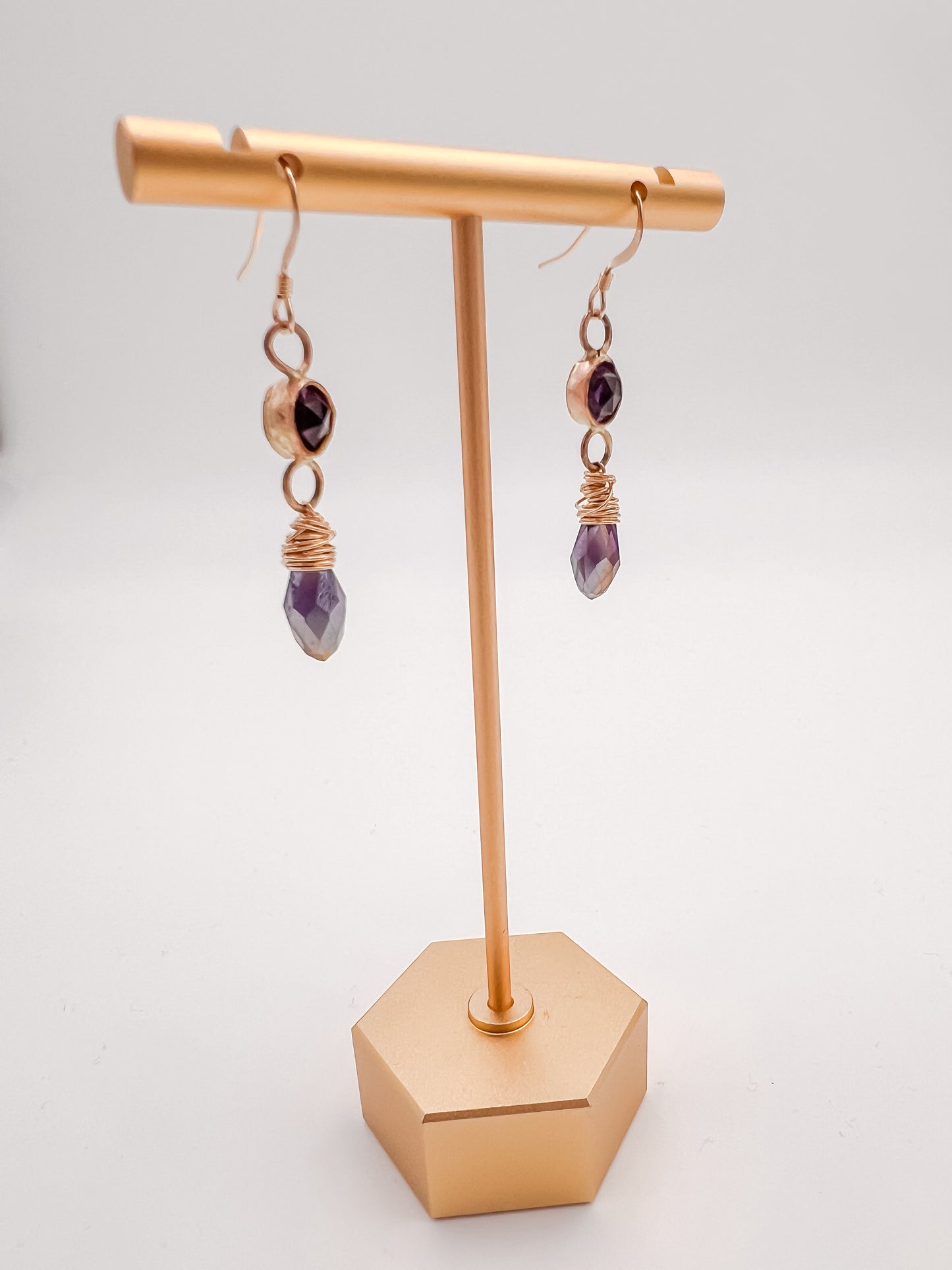 Amethyst in Gold- Dangles