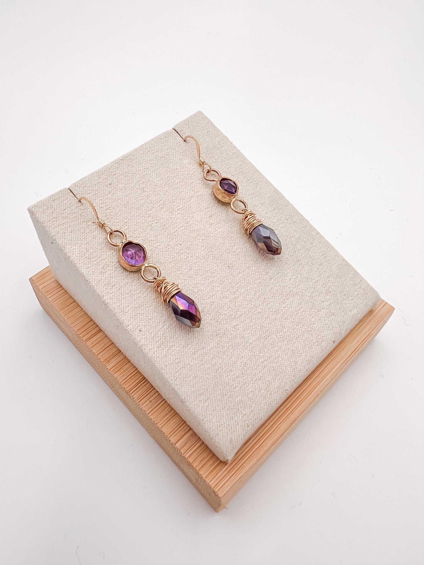 Amethyst in Gold- Dangles