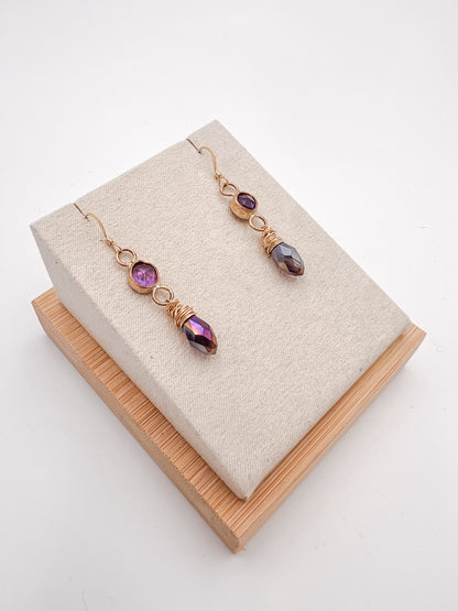 Amethyst in Gold- Dangles