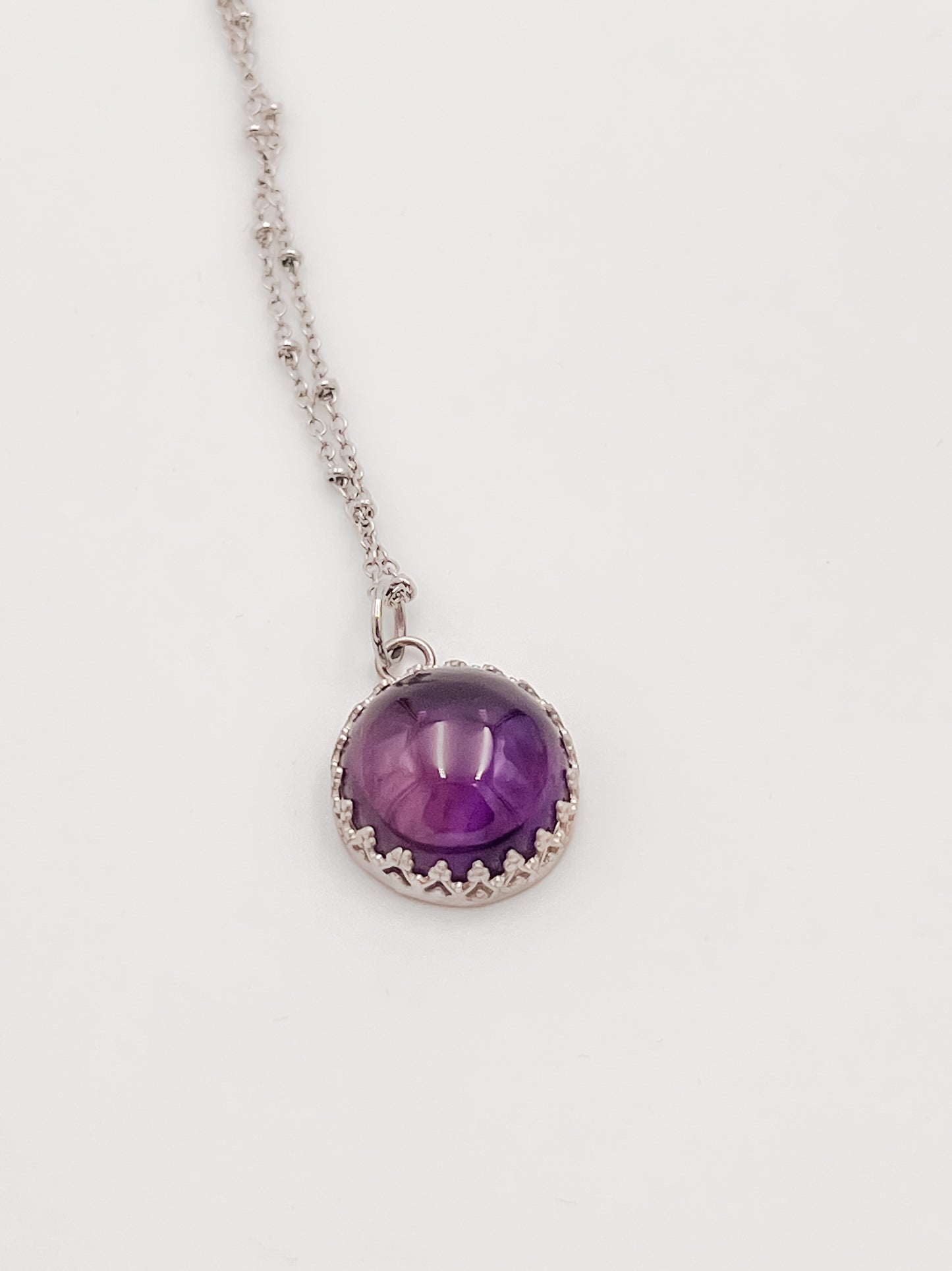 Vintage Silver Amethyst Pendant