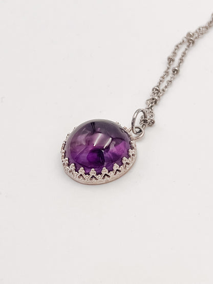 Vintage Silver Amethyst Pendant