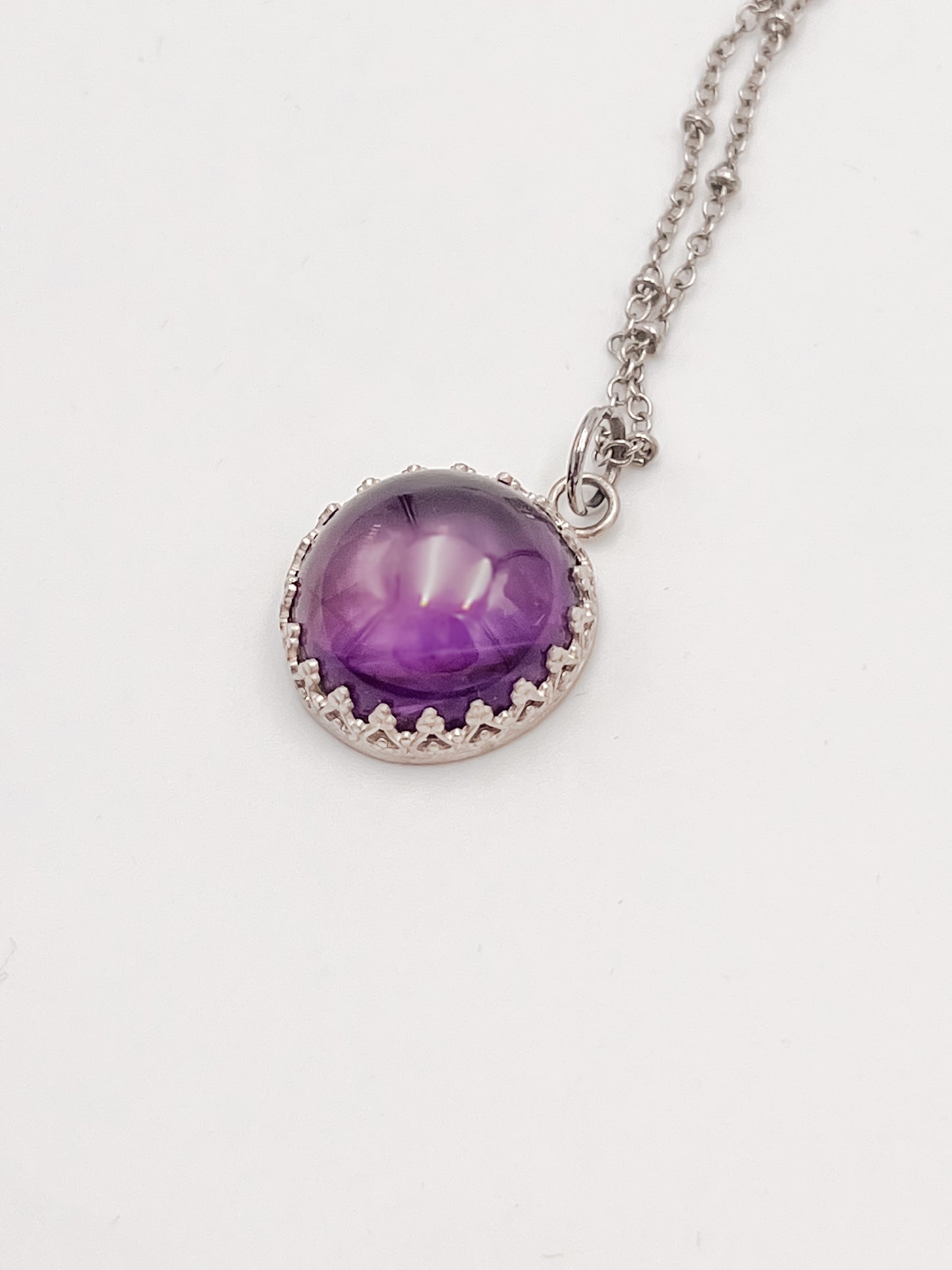 Vintage Silver Amethyst Pendant