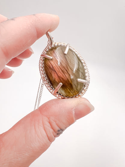 Labradorite in Sterling - Statement Pendant